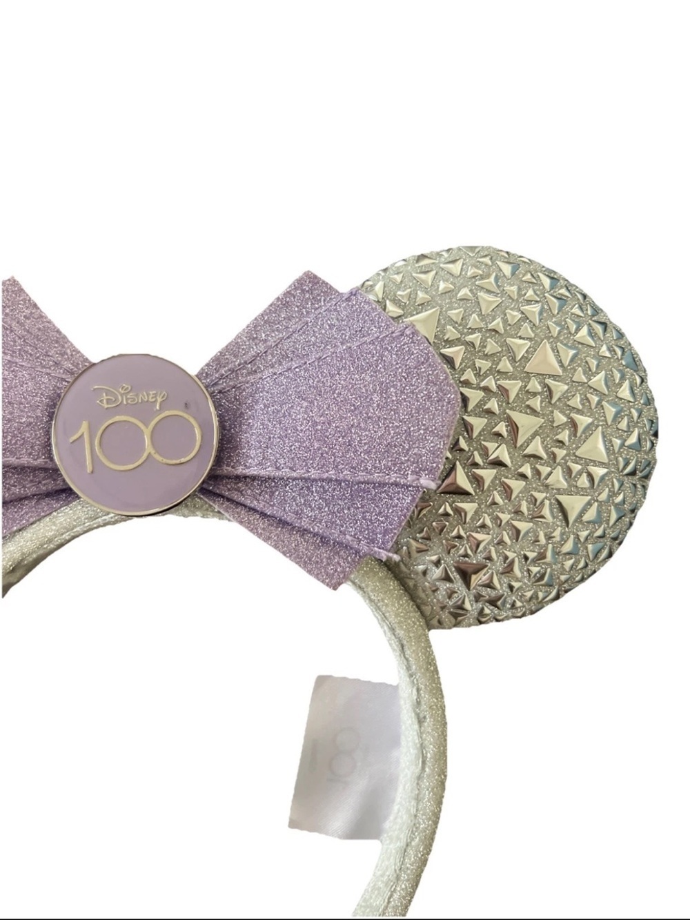 Disney Silver & Lavender 100th Anniversary Minnie Ears Headband - Picture 2 of 4